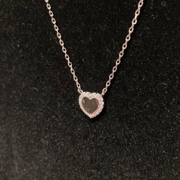 TOCARA. KAYLEE. DiAmi & Sterling Silver heart necklace. 16” + 2” - Picture 3 of 3
